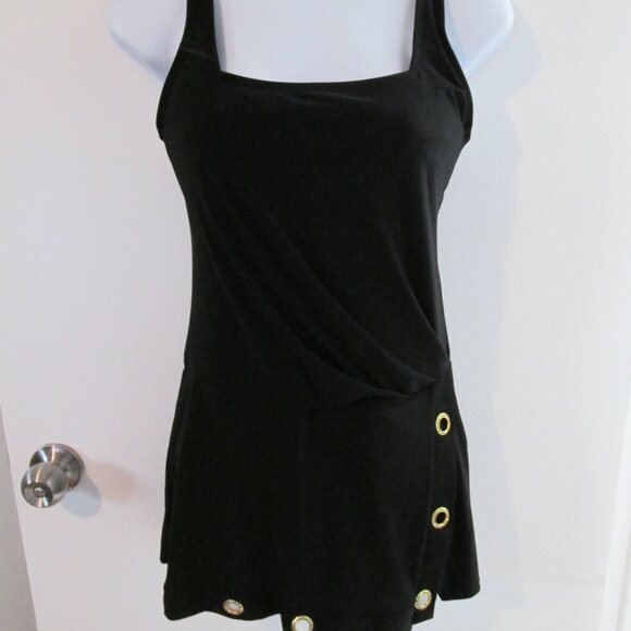 Beyond Control Swim Dress Grommet-Detail Square-Neck NWT Sz 8 - Picture 7 of 16